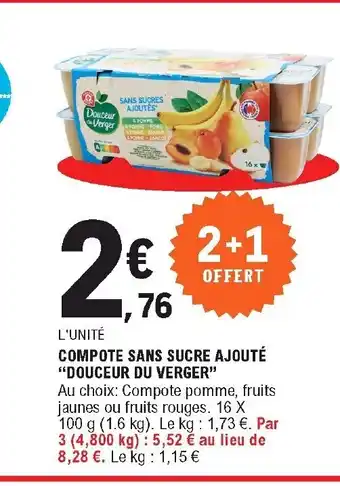 E.Leclerc Compote Sans Sucre Ajouté offre