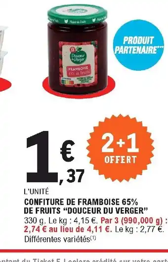 E.Leclerc Confiture De Framboise 65% De Fruits offre