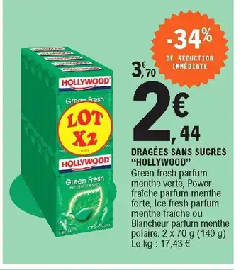 E.Leclerc Dragées sans sucres Hollywood offre