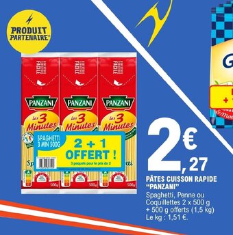 E.Leclerc PÂTES CUISSON RAPIDE "PANZANI" offre