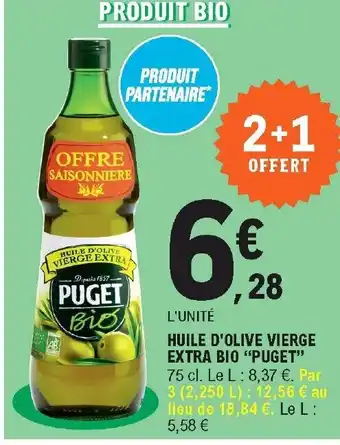 E.Leclerc Huile D'olive Vierge Extra Bio Puget offre
