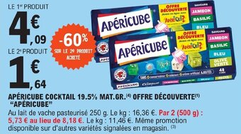 E.Leclerc APÉRICUBE COCKTAIL 19.5% MAT. GR. (4) OFFRE DÉCOUVERTE(¹) "APÉRICUBE" offre