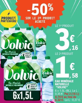 E.Leclerc EAU MINÉRALE NATURELLE "VOLVIC" offre