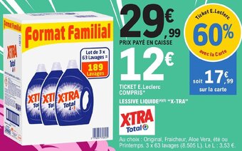 E.Leclerc LESSIVE LIQUIDE(4)(5) "X-TRA" offre