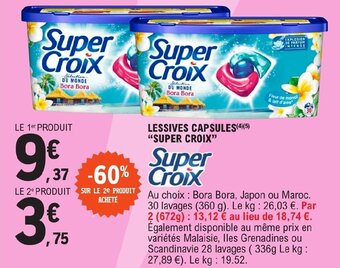 E.Leclerc LESSIVES CAPSULES(4)(5) "SUPER CROIX" offre