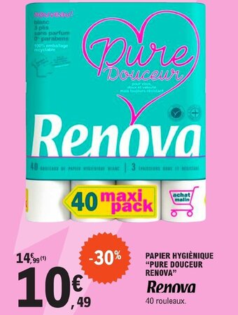 E.Leclerc PAPIER HYGIÈNIQUE "PURE DOUCEUR RENOVA" offre