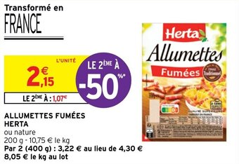 Intermarché ALLUMETTES FUMÉES HERTA offre