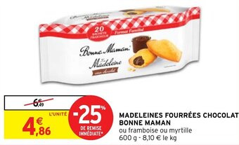 Intermarché MADELEINES FOURRÉES CHOCOLAT BONNE MAMAN offre
