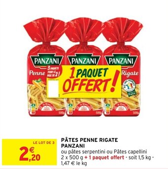 Intermarché PÂTES PENNE RIGATE PANZANI offre