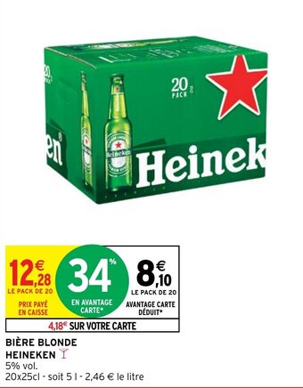 Intermarché BIÈRE BLONDE HEINEKEN offre