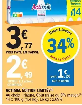 E.Leclerc Actimel édition limitée offre