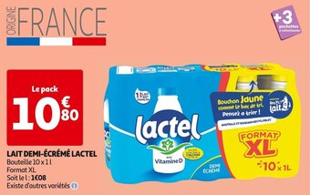 Auchan Supermarché LAIT DEMI-ÉCRÉMÉ LACTEL offre