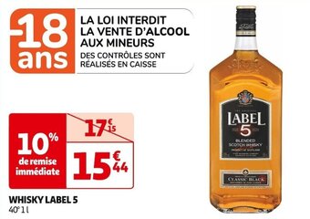 Auchan Supermarché WHISKY LABEL 5 offre