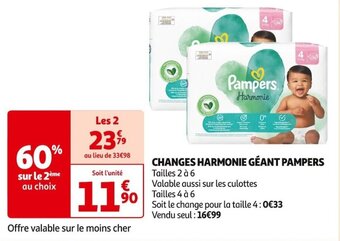 Auchan Supermarché CHANGES HARMONIE GÉANT PAMPERS offre