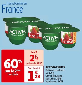Auchan Supermarché ACTIVIA FRUITS offre