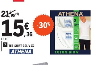 E.Leclerc 7 TEE-SHIRT COL V X2 ATHENA offre