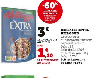 Super U CEREALES EXTRA KELLOGG'S offre
