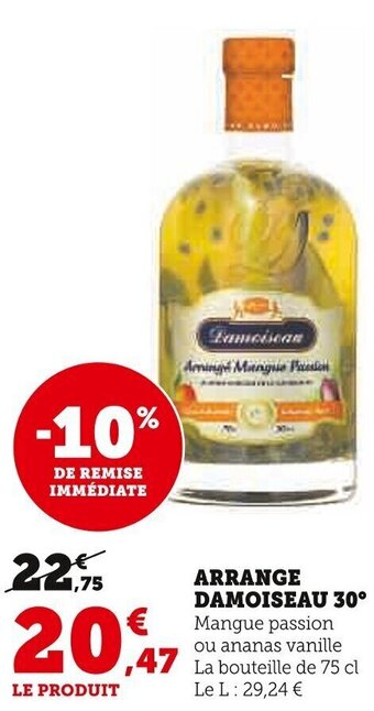 Super U ARRANGE DAMOISEAU 30° offre