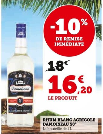 RHUM BLANC AGRICOLE DAMOISEAU 50°