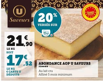Super U ABONDANCE AOP U SAVEURS offre