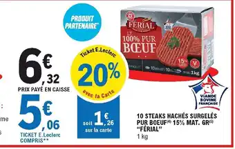 10 Steaks hachés surgelés Pur Boeuf