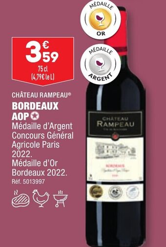 ALDI CHÂTEAU RAMPEAU BORDEAUX AOP offre