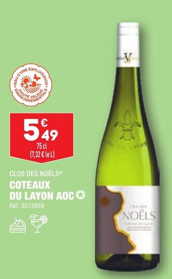 ALDI CLOS DES NOËLS® COTEAUX DU LAYON AOC offre