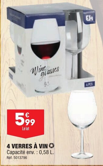 4 VERRES Ă VIN