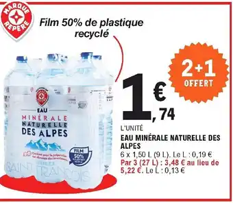 E.Leclerc Eau minérale naturelle des alpes offre