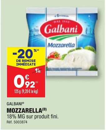 ALDI GALBANIⓇ MOZZARELLA(D) offre