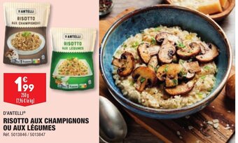 ALDI D'ANTELLIⓇ RISOTTO AUX CHAMPIGNONS OU AUX LÉGUMES offre