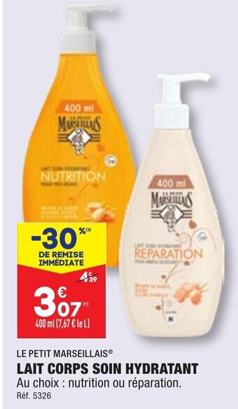 ALDI LE PETIT MARSEILLAISⓇ LAIT CORPS SOIN HYDRATANT offre