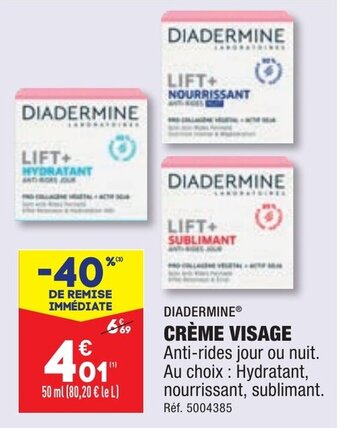 ALDI DIADERMINEⓇ CRÈME VISAGE offre