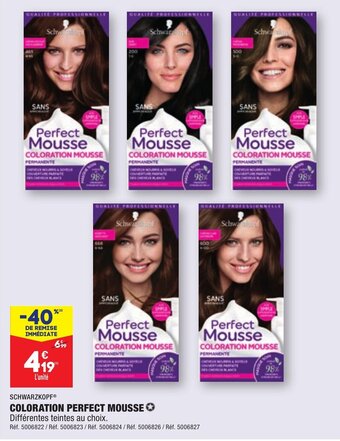 ALDI SCHWARZKOPFⓇ COLORATION PERFECT MOUSSE offre
