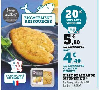 U Express U filet de limande meuniere offre