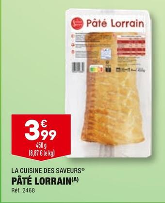 ALDI La cuisine des saveurs pâté lorrain offre