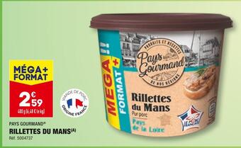 ALDI Pays gourmand rillettes du mans offre