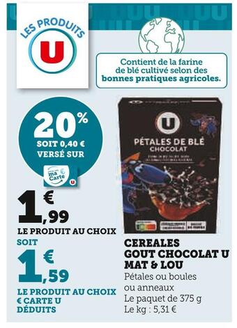 U Express U cereales gout chocolat mat & lou offre