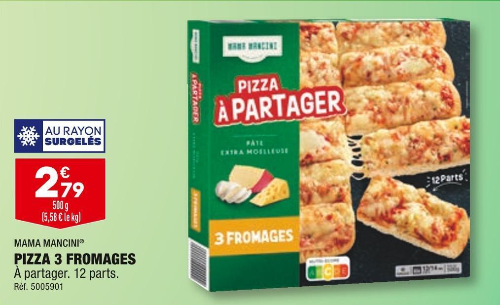 Promo Mama mancini pizza 3 fromages chez ALDI