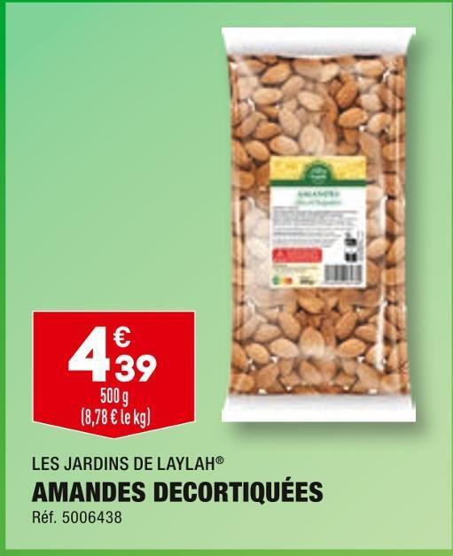 Promo Les jardins de laylah amandes decortiquées chez ALDI