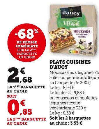 U Express D'aucy plats cuisines offre