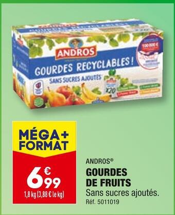 ALDI Andros gourdes de fruits offre