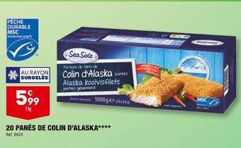ALDI Sea side 20 panés de colin d’alaska offre