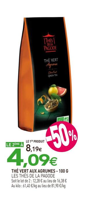 naturéO Les thés de la pagode thé vert aux agrumes offre