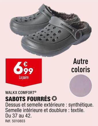 ALDI Walkx comfort sabots fourrés offre