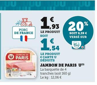 U Express U jambon de paris offre