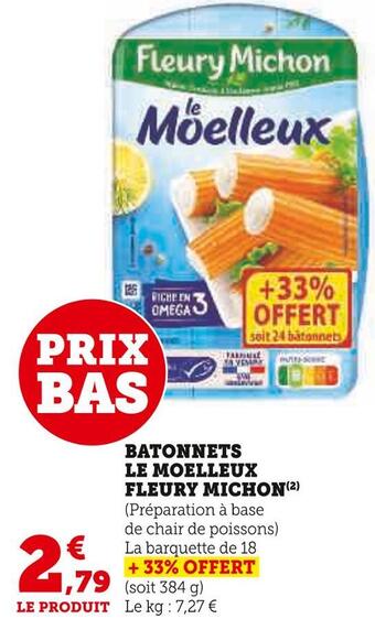 U Express Fleury michon batonnets le moelleux offre
