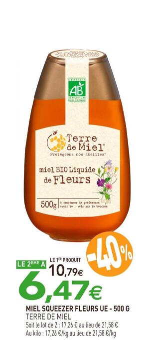 naturéO Terre de miel miel squeezer fleurs ue offre