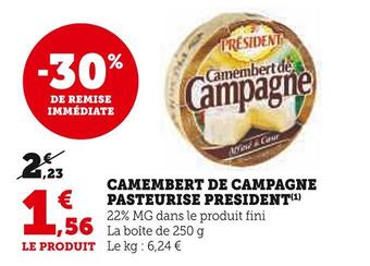 U Express President camembert de campagne pasteurise offre