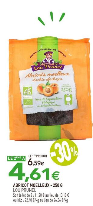 naturéO Lou prunel abricot moelleux offre